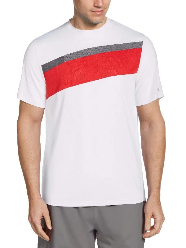 Men's Diagonal Stripe Tennis Tee Elegant Men's Formal 