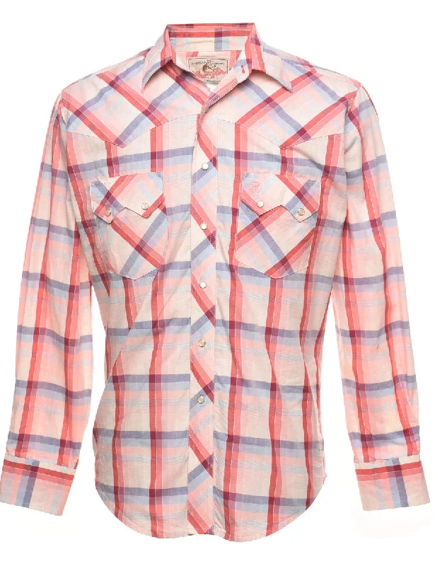 Wrangler Checked Red & Blue Western Shirt - S Classic Men's Pin