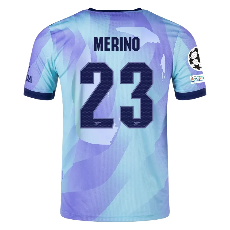 adidas Arsenal Authentic Mikel Merino Third Jersey w/ Champions League Patches 24/25 (Clear Aqua/Light Flash Purple) Practical Men's Quick adidas Arsenal Authentic Mikel Merino Third Jersey w/ Champions League Patches 24/25 (Clear Aqua/Light Flash Purple) Practical Men's Quick