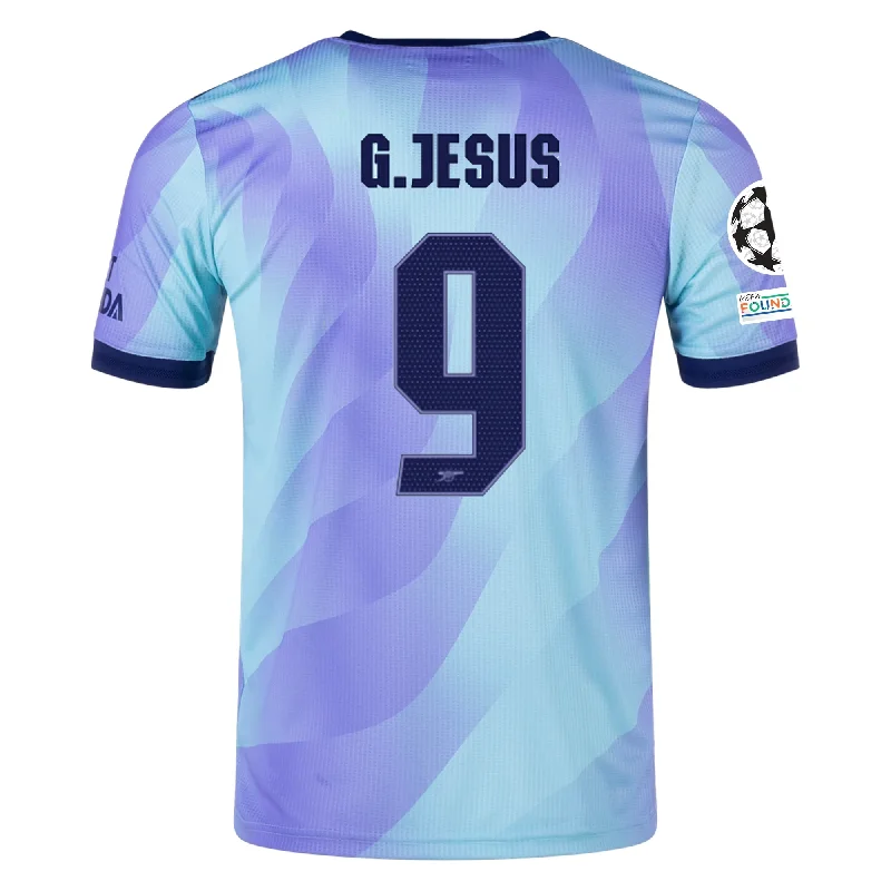 adidas Arsenal Authentic Gabriel Jesus Third Jersey w/ Champions League Patches 24/25 (Clear Aqua/Light Flash Purple) Dynamic Men's Glow adidas Arsenal Authentic Gabriel Jesus Third Jersey w/ Champions League Patches 24/25 (Clear Aqua/Light Flash Purple) Dynamic Men's Glow