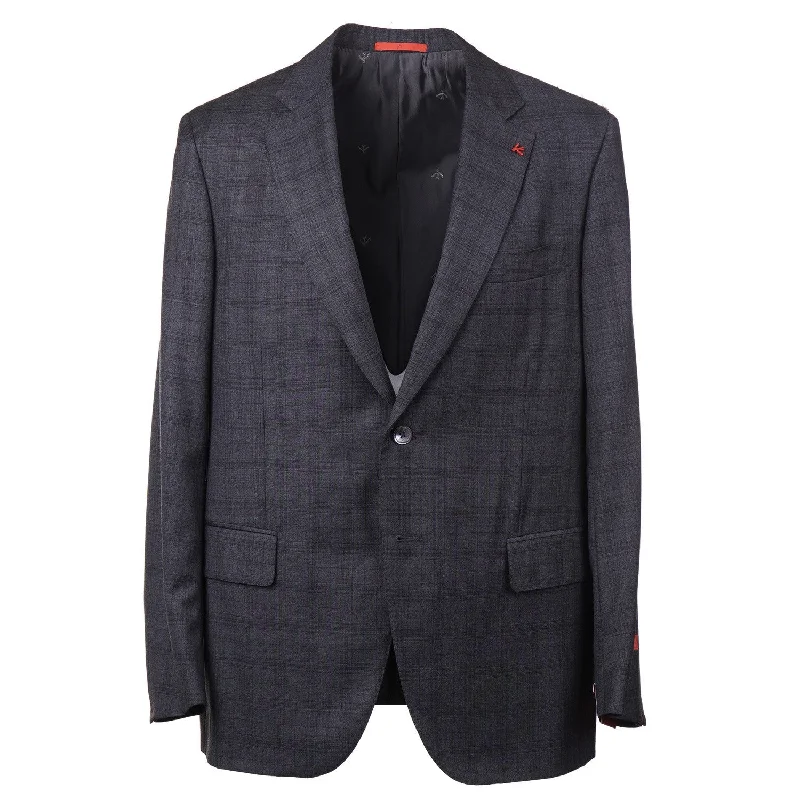 Isaia Extra-Slim Layered Check Wool Suit Sporty Men's Tennis