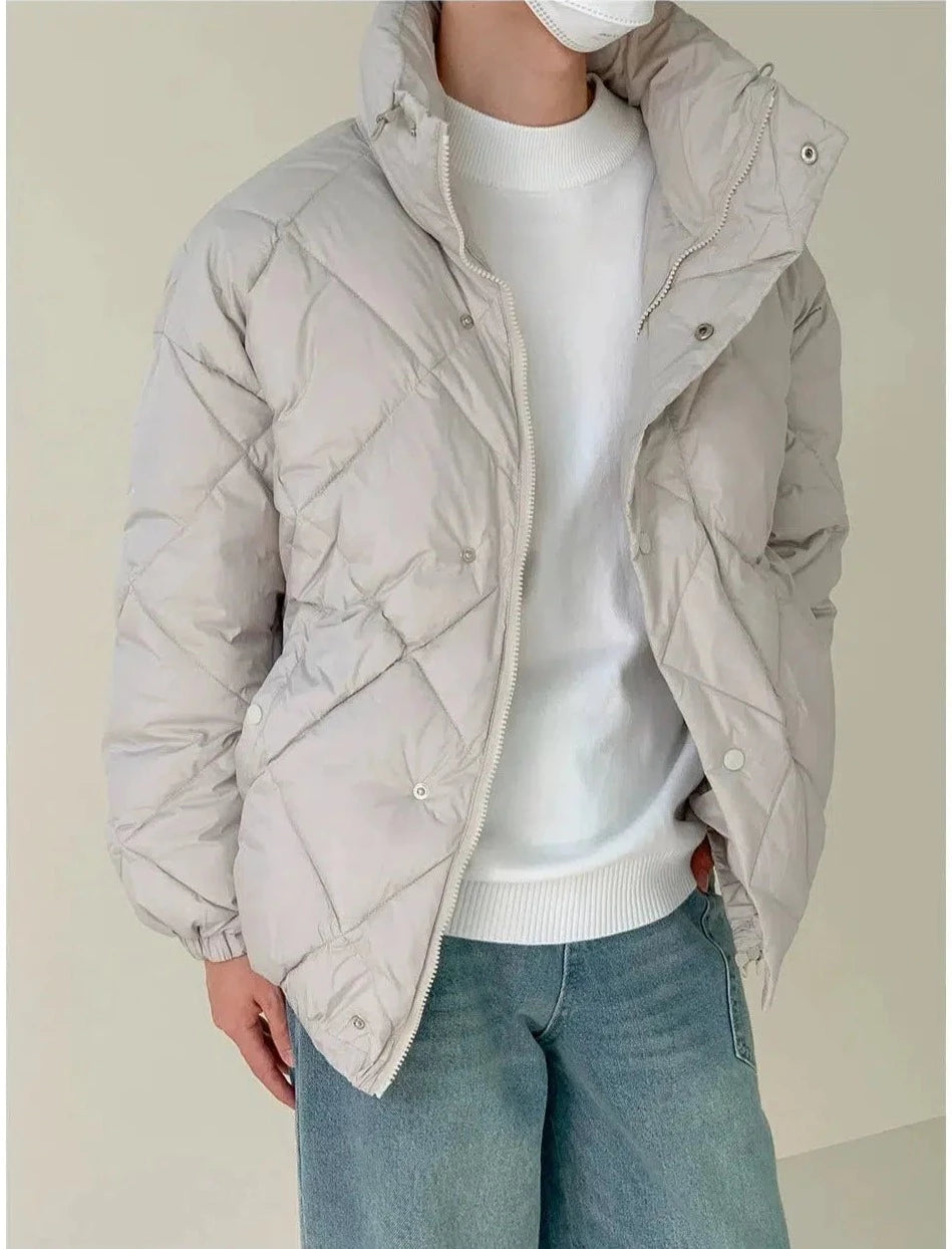 Windproof Padded Cotton Down Jacket Hip Men's Urban
