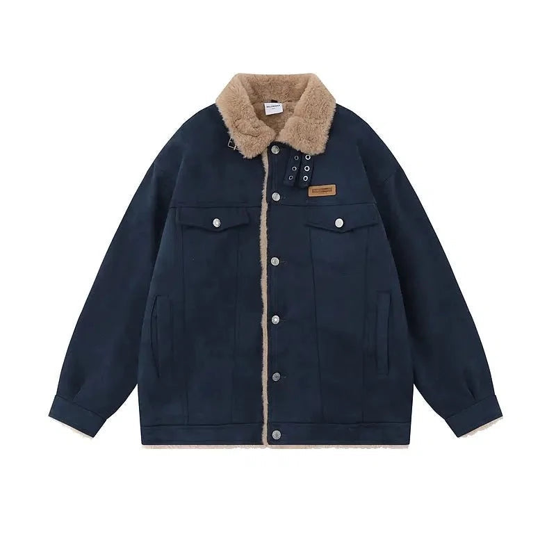 Lapel Lamb Velvet Jacket Modern Men's 