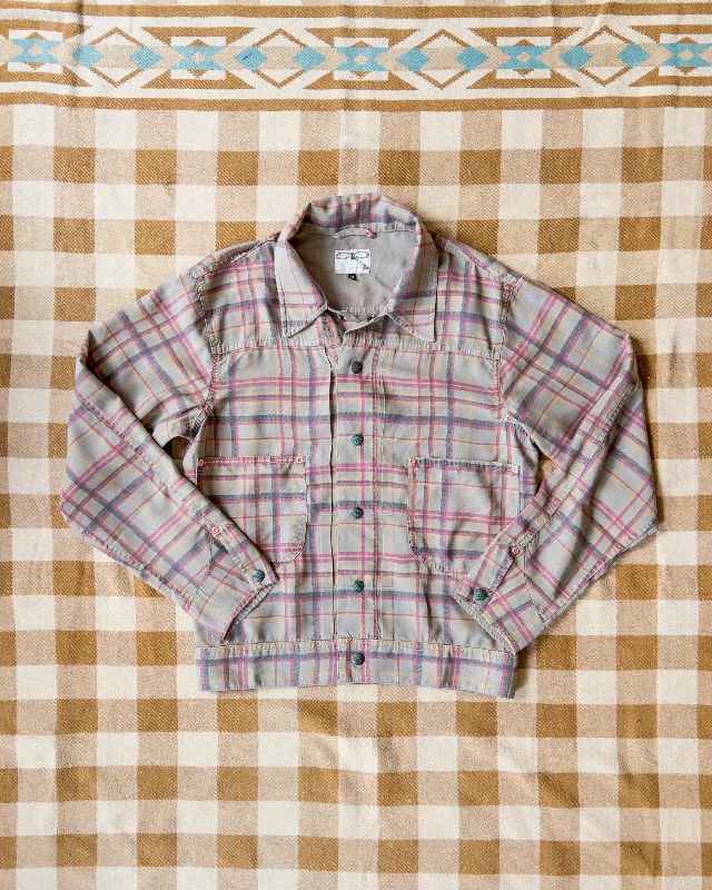 Printed Corral Plaid Tencel Ranch Jacket - Nutmeg Refined Men's Velvet