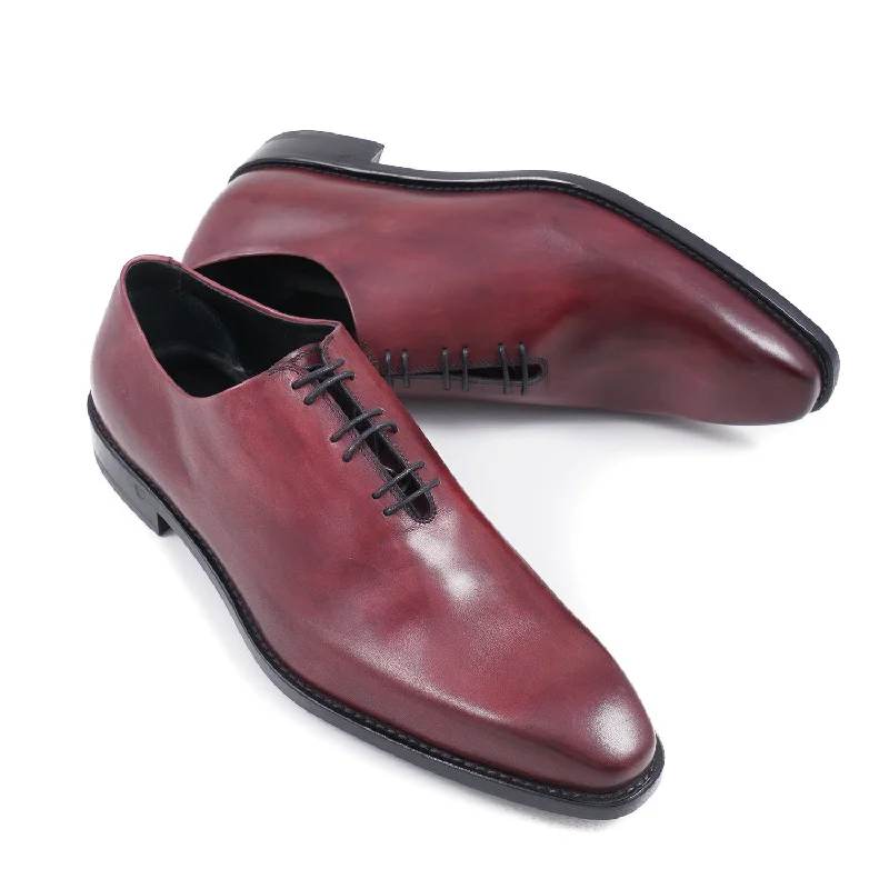 Di Mella Burgundy Wholecut Shoes Sophisticated Men's French