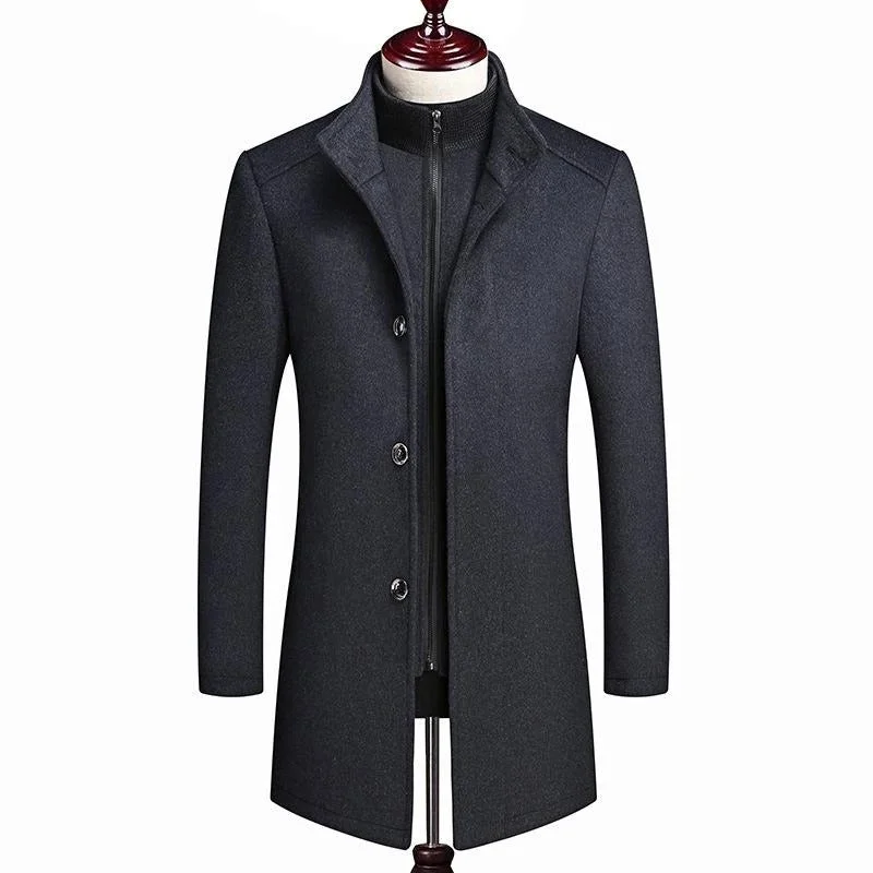 Premium Men's British Double-Layer Wool Coat Masculine Men's 