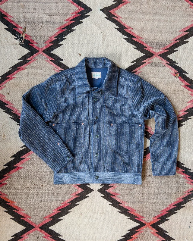 Donegal Corduroy Ranch Jacket - Marine Blue Sophisticated Men's French