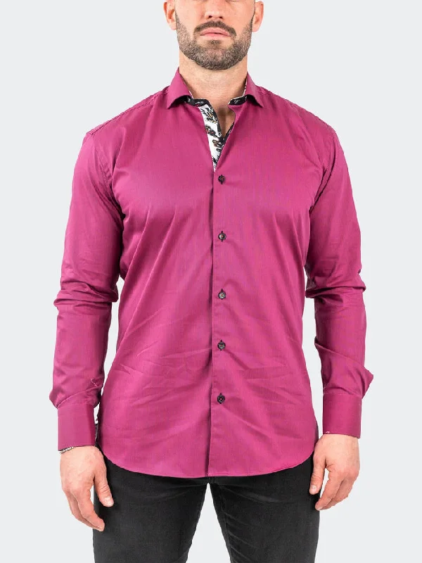 Maceoo Stretch Shirt | Einstein JacqStripes Purple Elegant Men's Formal 