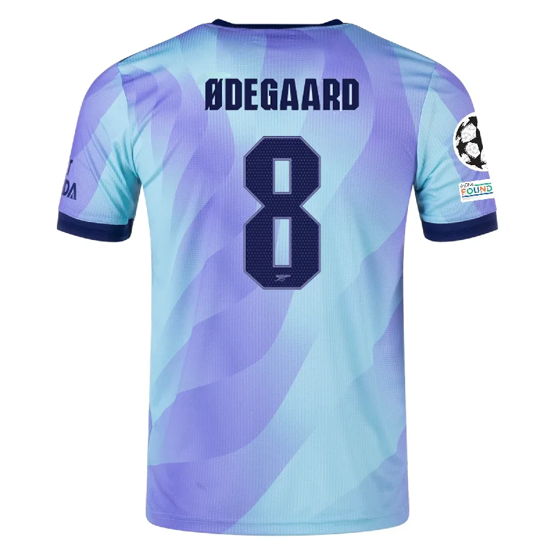 adidas Arsenal Authentic Martin Ødegaard Third Jersey w/ Champions League Patches 24/25 (Clear Aqua/Light Flash Purple) Trendy Men's Oversized adidas Arsenal Authentic Martin Ødegaard Third Jersey w/ Champions League Patches 24/25 (Clear Aqua/Light Flash Purple) Trendy Men's Oversized