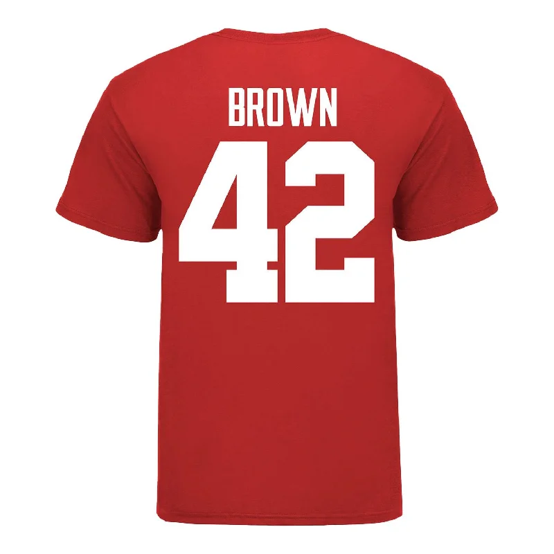 Ohio State Buckeyes Men's Lacrosse Student Athlete #42 Cullen Brown T-Shirt Cclassic Men's Tweed Ohio State Buckeyes Men's Lacrosse Student Athlete #42 Cullen Brown T-Shirt Cclassic Men's Tweed