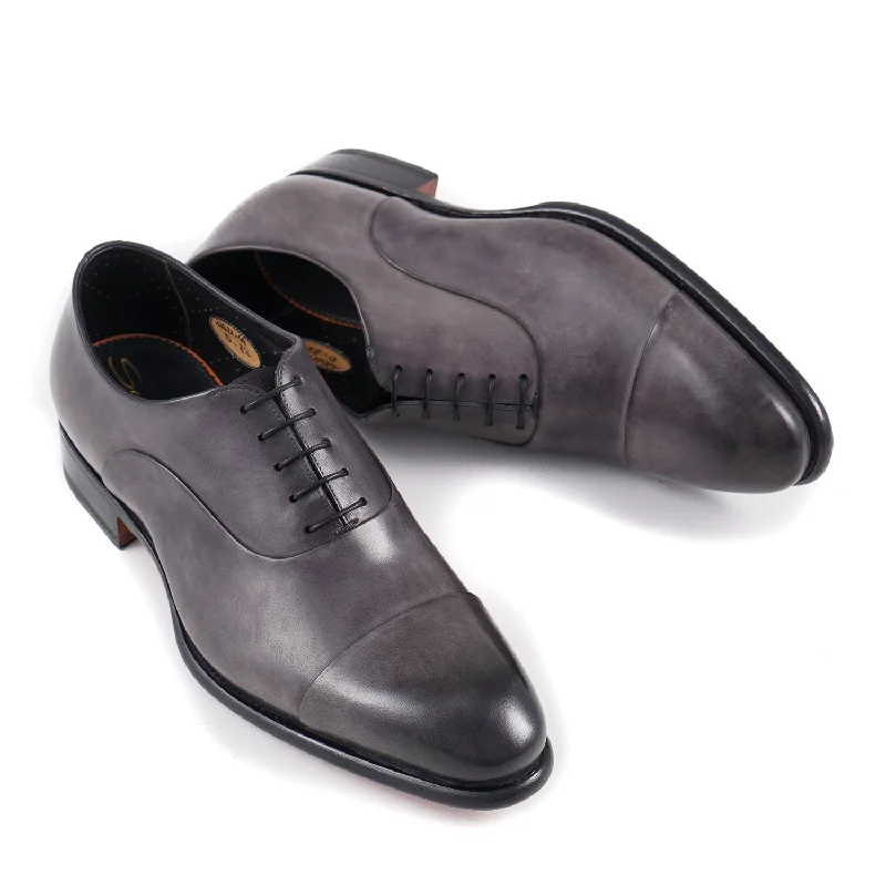 Santoni 'Isaac' Goodyear Oxford in Gray Calf Practical Men's Quick