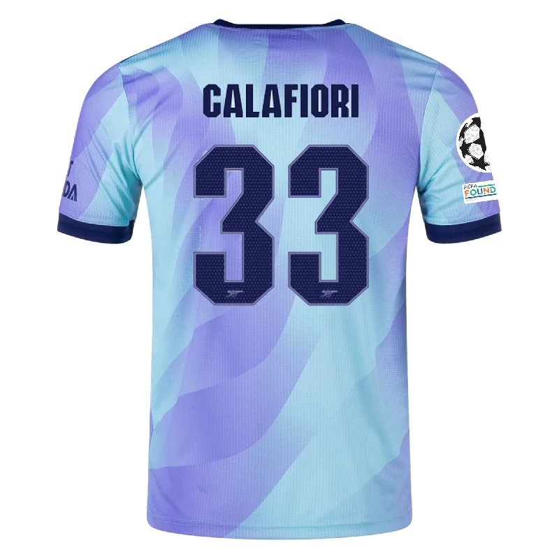 adidas Arsenal Authentic Riccardo Calafiori Third Jersey w/ Champions League Patches 24/25 (Clear Aqua/Light Flash Purple) Adventure adidas Arsenal Authentic Riccardo Calafiori Third Jersey w/ Champions League Patches 24/25 (Clear Aqua/Light Flash Purple) Adventure
