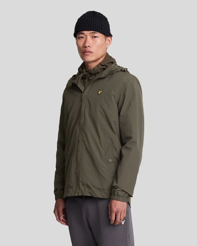 Zip Through Hooded Jacket Casual Men's Short