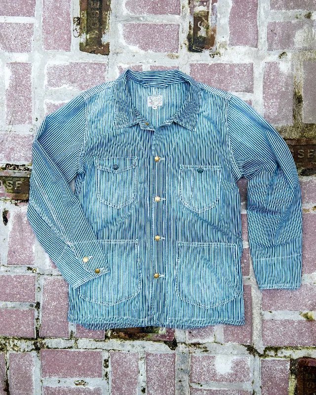 Liberty Stripe Barn Jacket - Washed Indigo Streetwear Style