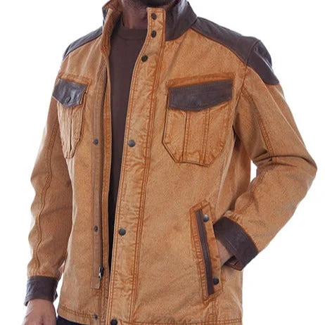 Scully Men's Leather And Canvas Trimmed Jacket Sleek Men's Metallic