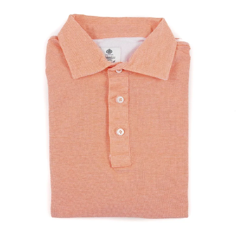 Luigi Borrelli Pique Knit Cotton Polo Shirt Beach