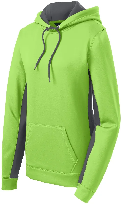 CLOSEOUT - Sport-Tek Ladies Sport-Wick Fleece Colorblock Hooded Athletic Men's High