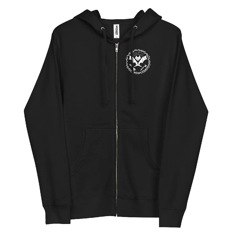 CLASSIC "A.T. BAT LOGO" UNISEX ZIP UP HOODIE Elegant Men's Cashmere