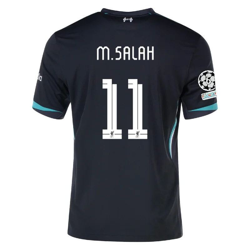 Nike Liverpool Mohamed Salah Away Jersey w/ Champions League Patches 24/25 (Night Forest/Washed Teal) Elegant Men's Formal 