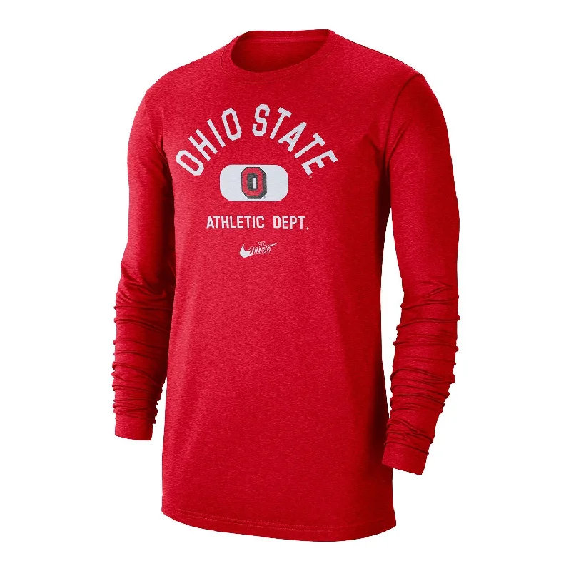 Ohio State Buckeyes Nike Textured Scarlet Long Sleeve T-Shirt British Gentleman Style