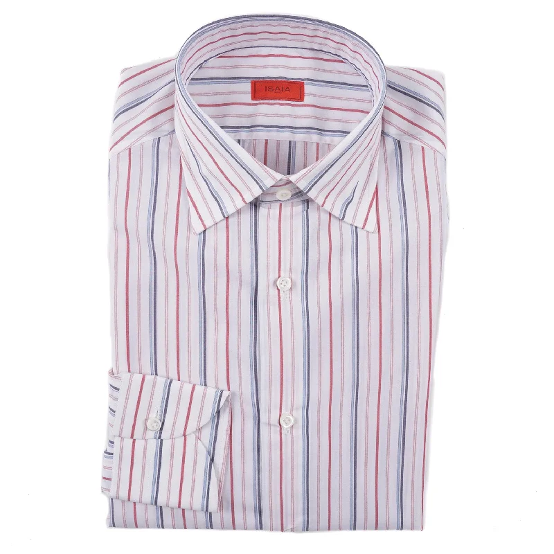 Isaia Modern 'Mix Fit' Striped Cotton Dress Shirt Trendy Men's Oversized