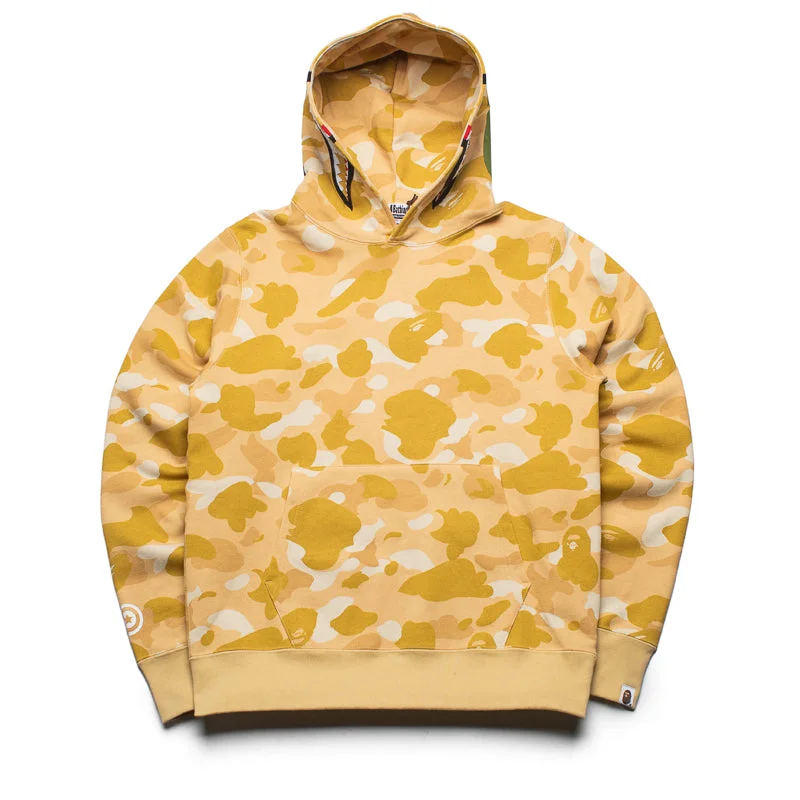 A Bathing Ape Color Camo Shark Pullover Hoodie - Yellow Dapper Men's Bow