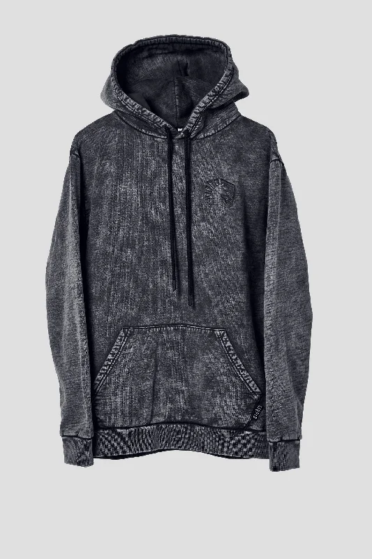 BEST COAST ENZYME WASH EMBROIDERY HOODIE Edgy Men's Punk