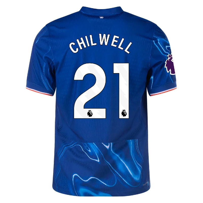 Nike Chelsea Authentic Ben Chilwell Home Jersey w/ EPL Patch 24/25 (Rush Blue/Team Orange) Relaxed Men's Beach Nike Chelsea Authentic Ben Chilwell Home Jersey w/ EPL Patch 24/25 (Rush Blue/Team Orange) Relaxed Men's Beach