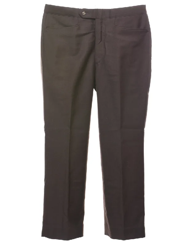 Dark Brown Suit Trousers - W35 L29 Practical Men's Quick