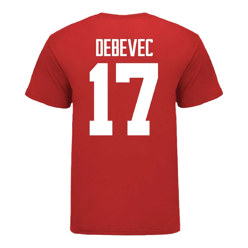 Ohio State Buckeyes Women's Lacrosse Student Athlete #17 Chelsea Debevec T-Shirt Polished Men's Silk
