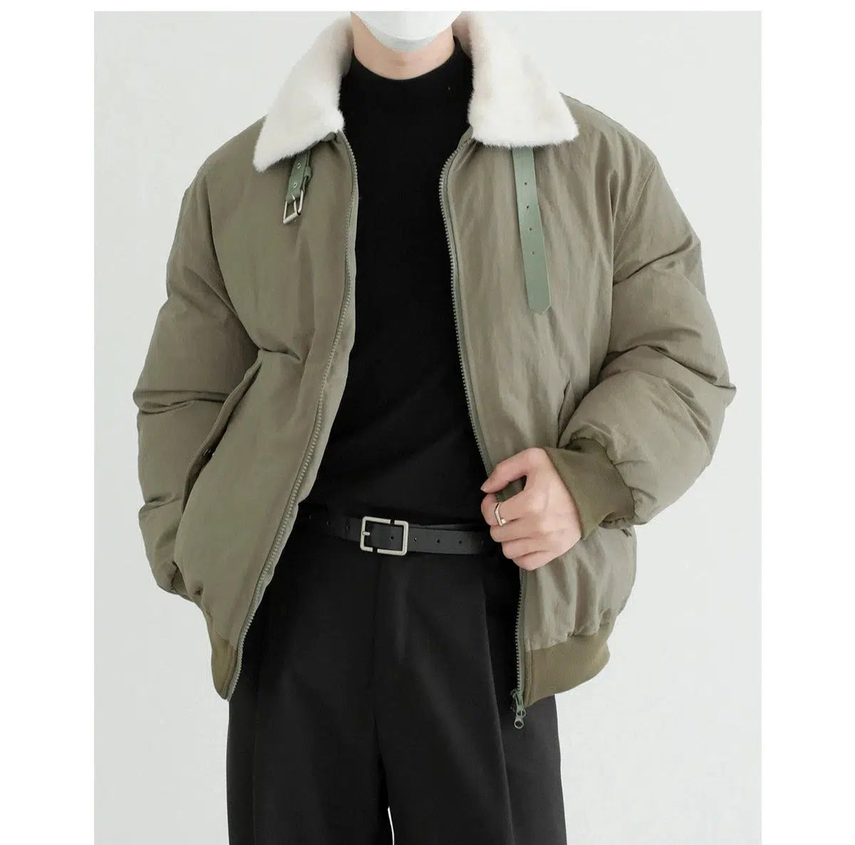 Faux Fur Collar Insulated Jacket Confident Men's High