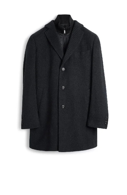 LECLAIRE WOOL & CASHMERE CHARCOAL TWILL CAR COAT Casual Men's Japanese 