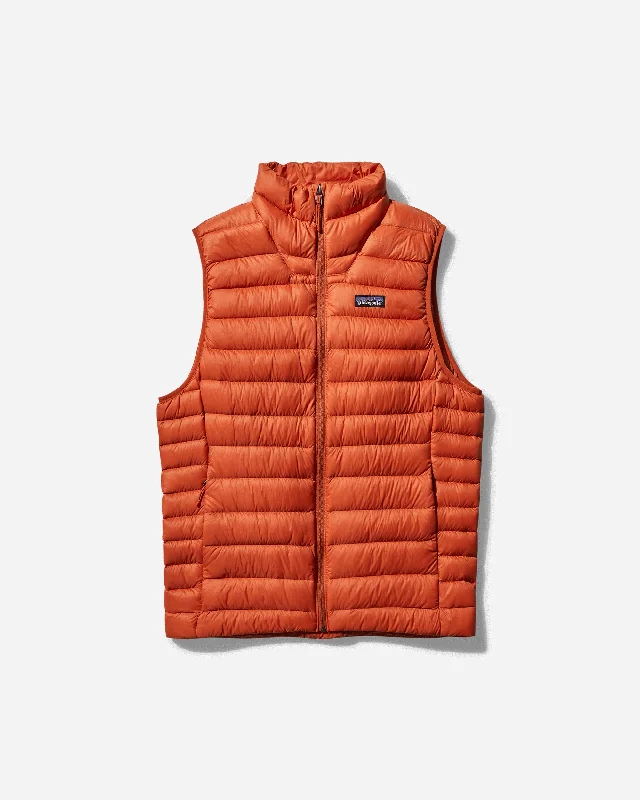 Men's Down Sweater Vest Redtail Rust Sporty Men's Tennis