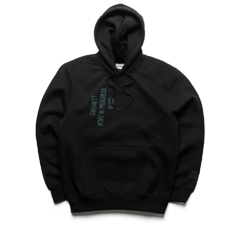 Carhartt WIP Hooded Signature Sweatshirt - Black Practical Men's Quick