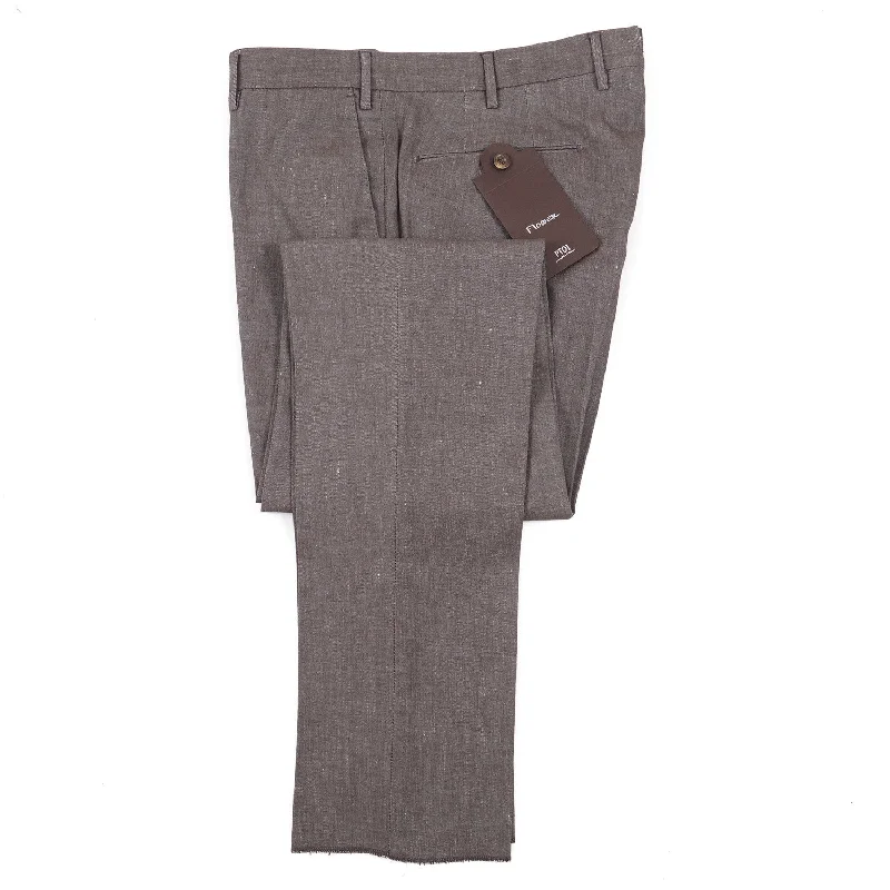 PT01 Twill Linen-Cotton Dress Pants Earthy Men's Hemp