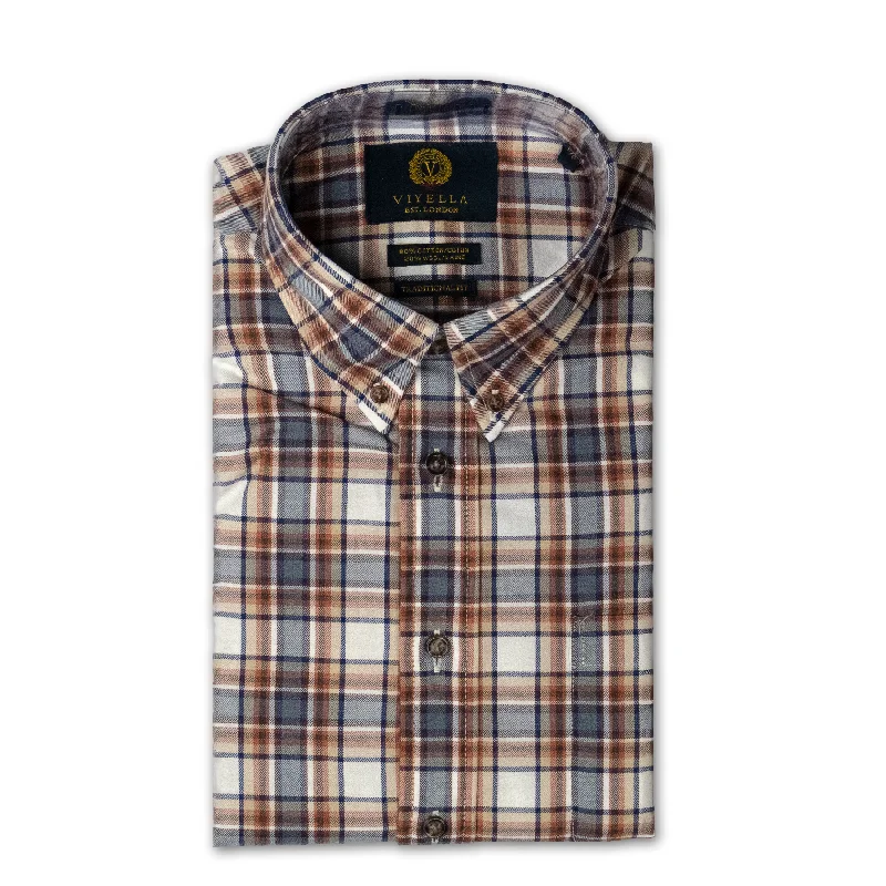 VIYELLA SHITAKE PLD SHIRT Refined Men's Classic 