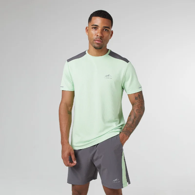Cut & Sew Training Twinset | Lime Charcoal Casual Men's Loose