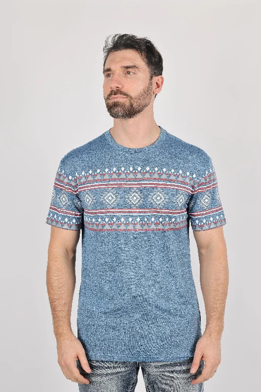 Mens Performance Fabric Modern Fit Stretch Aztec T-Shirt Masculine Men's 