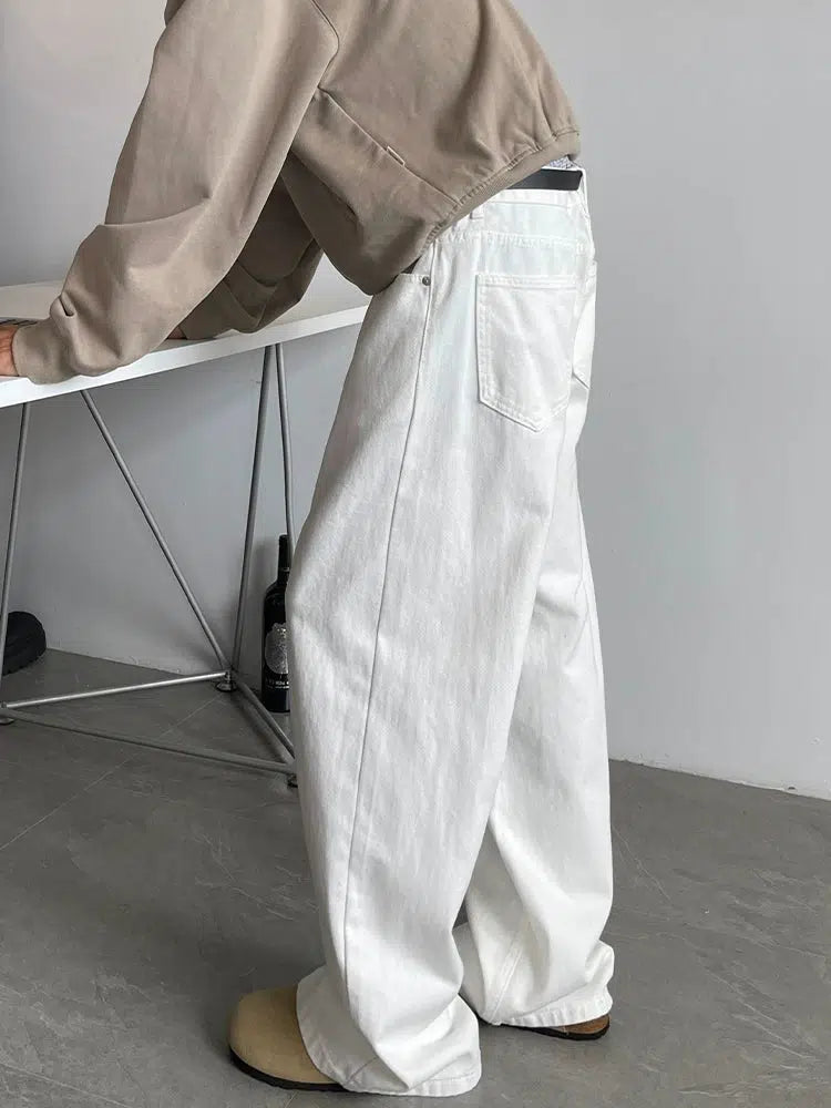 Wide Leg Straight Jeans Confident Men's Power