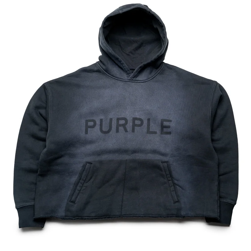 Purple Brand Shadow Wordmark Oversized Hoodie - Black Sporty Men's Tennis