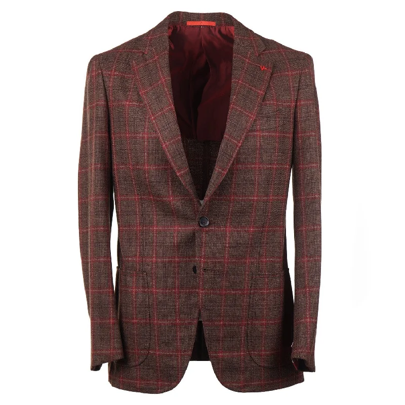 Isaia Soft Woven Wool-Cashmere Sport Coat Earthy Men's Sustainable 