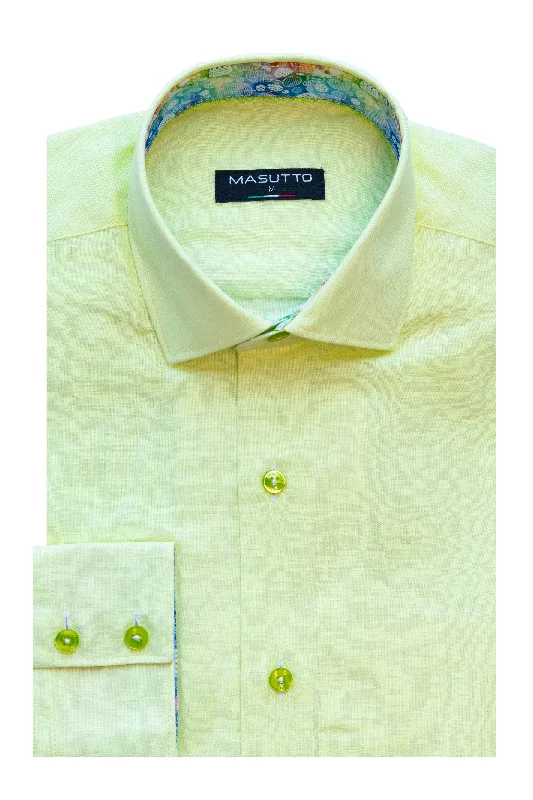 Masutto Shirt | LIN-57 LONG SLEEVE BUTTON DOWN SHIRT Dapper Men's Bow