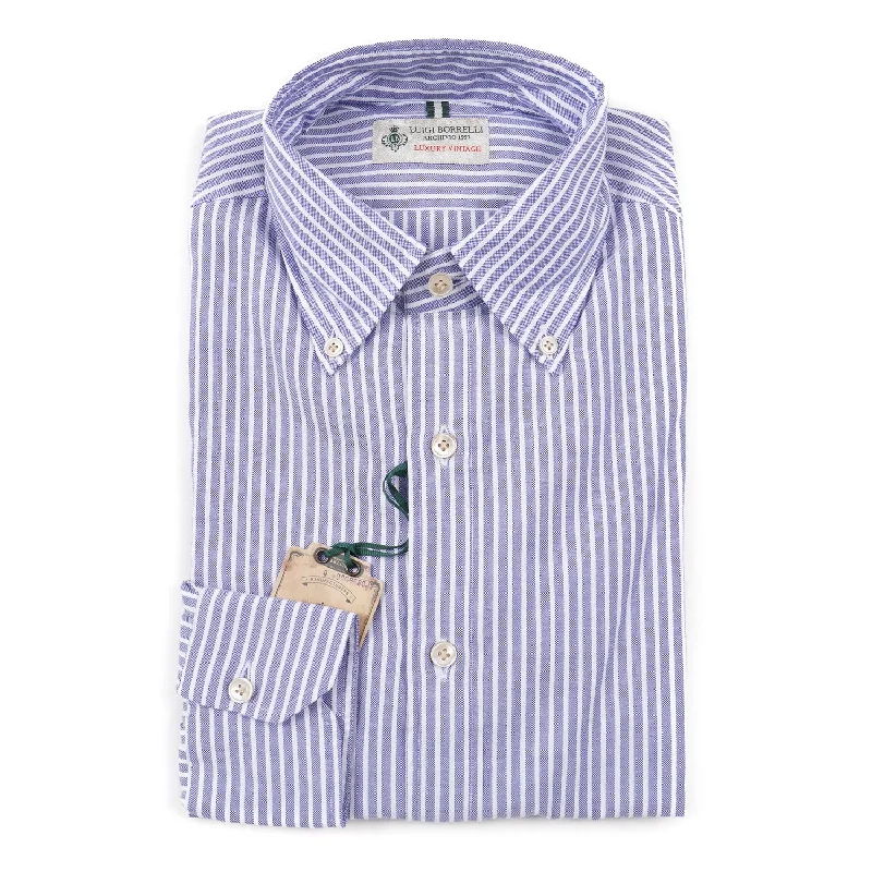 Luigi Borrelli Striped Cotton Dress Shirt Masculine Men's 