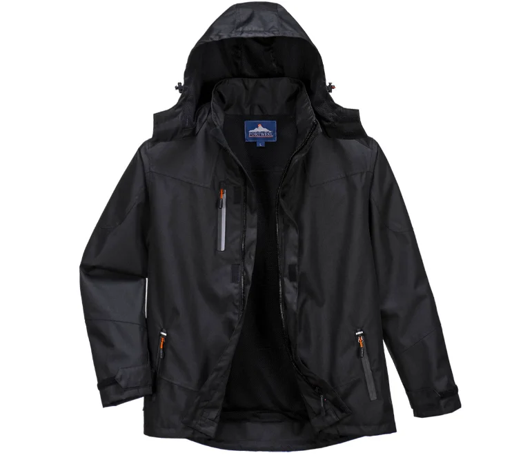 Portwest Men's Outcoach Waterproof Hooded Rain Jacket Youthful Men's Pop