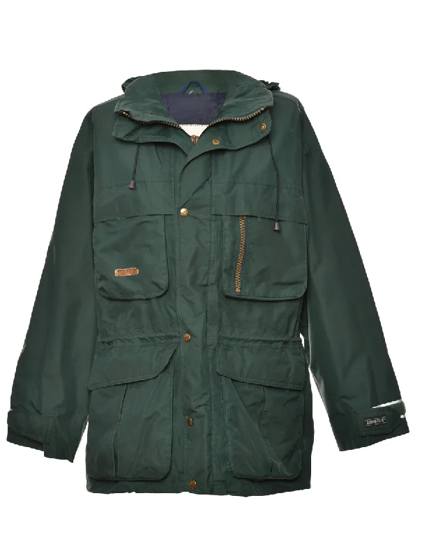 Dark Green Hooded Mountaineering Jacket - L Cozy Men's Winter