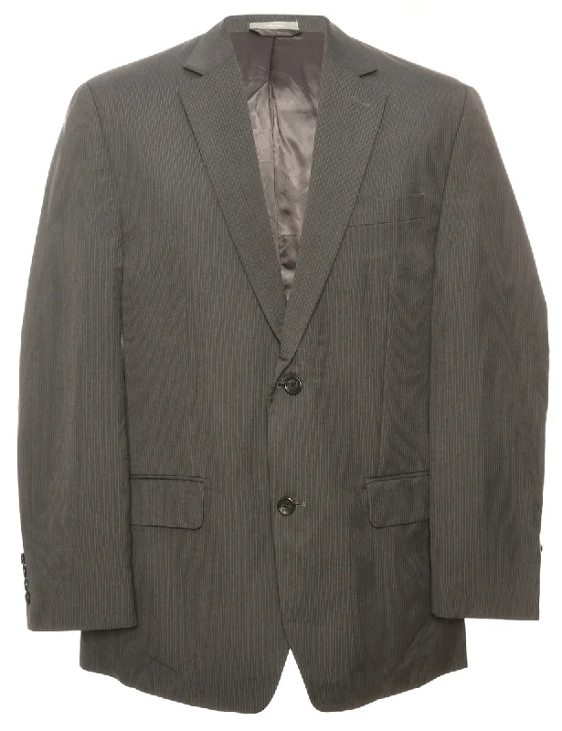 Striped Grey & White Blazer - M Rugged Men's Outdoor 