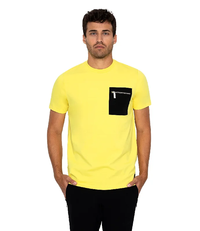 Bertigo Stretch Short-Sleeve Tshirts | ORSO ZP YELLOW T-SHIRT Edgy Men's Punk