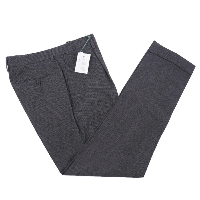 Luigi Borrelli Wool and Cotton Dress Pants Polished Men's Silk