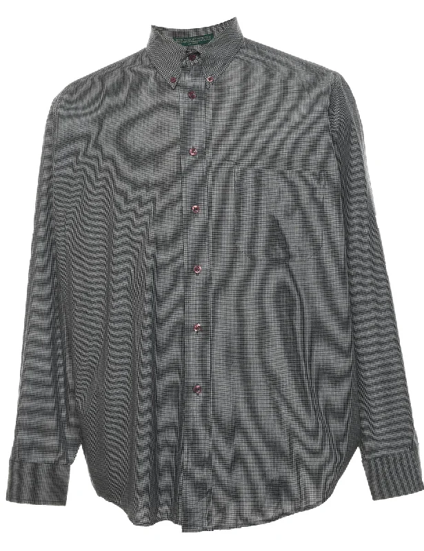 Black Checked Shirt - L Sporty Men's Tennis