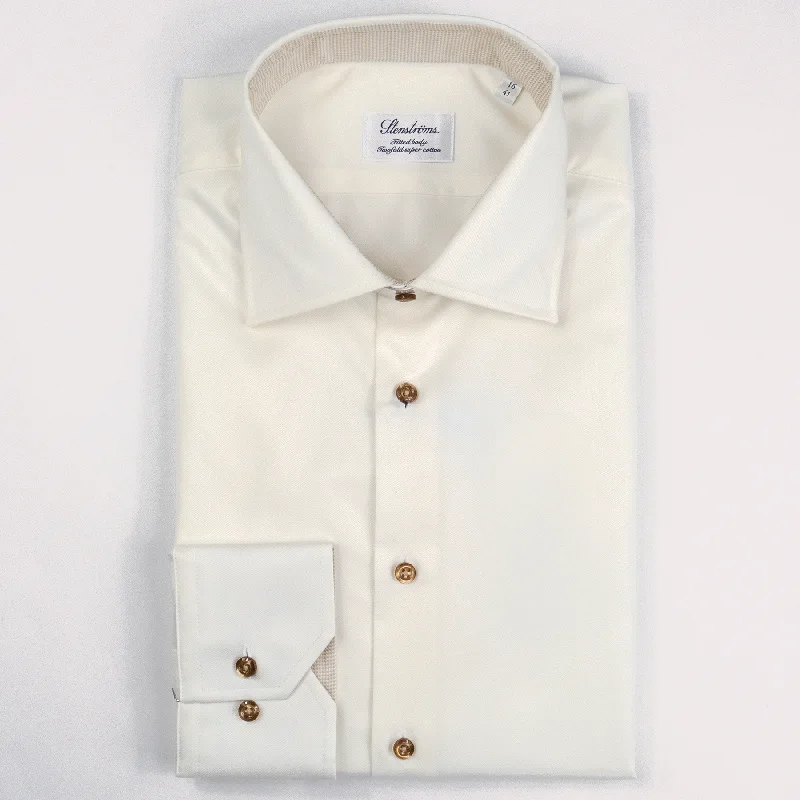 STENSTROMS ECRU SLD LS DRESS SHIRT Business